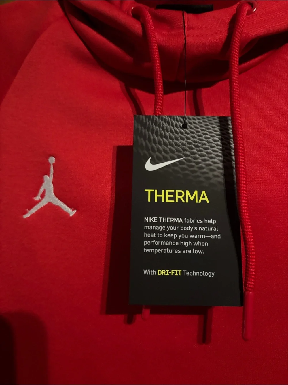 Jordan Red Crewneck Hoodie with White Jumpman Logo